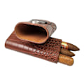 Miniatyrbillede 2 af 4: /#/3 Rør Cigar Etui Krokodille Skin Mønster Læder Cigar Humidor Humidor Cigar Box/#/