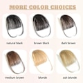 Miniatyrbilde 4 av 5: Bangs Clip-In Bangs 100% Menneskehår Extensions Luftige Bangs Franske Bangs Bangs Med Tempelhårstykker For Kvinner Clip On Luftbangs Buede Bangs F SQBB