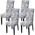 Miniatyrbild 1 av 5: 4-pack julstolsöverdrag stretch avtagbar tvättbar matsal bladmönster1 Leaf Pattern1 4