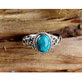 Miniatyrbilde 7 av 8: Turkis Ring i 925 Sterling Sølv Statement Ring Kvinners Håndlaget Ring Edelsten Juleringe Løfte Ring Størrelse US 6 Kvinners Gave