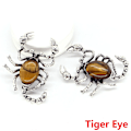 Miniatyrbild 1 av 6: 2\" Scorpion insektsbroscher naturliga helande kristallsten stift halsband hänge mode smycken pub tillbehör för kvinnor män presenter tigeröga Tiger Eye 5 pcs