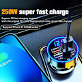 Miniatyrbilde 2 av 8: Digital Display Bil Lader 4USB 66WPD Lader Hurtig Lader A