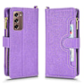 Miniatyrbilde 2 av 3: Etui til Samsung Galaxy Z Fold 2 med glidelås, magnetisk lommebok, kortspor, PU-lær, klaffetui Lilla Purple A
