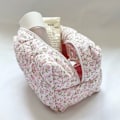 Miniatyrbilde 5 av 9: Blomstermønstret Puffy Quilted Makeup Bag Stor Reise Kosmetikkveske ROSA PINK
