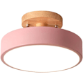Pikkukuva 1 / 5: Moderni LED-kattovalaisin, puinen valaisin sisätiloihin, keittiöön, olohuoneeseen, makuuhuoneeseen, kylpyhuoneeseen - Pinkki