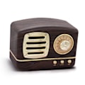 Miniatyrbillede 2 af 5: Bærbar Bluetooth Retro Højttaler, Trådløs Mini Retro Højttaler, Rig Bas, Stereo, Indbygget Mikrofon Træ Korn Farve