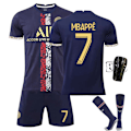 Miniatyrbillede 1 af 11: 23 Paris træningstrøje i guld nr. 30 Messi nr. 7 Mbappe nr. 10 Neymar fodbolduniform Size 7 with socks + protective gear L