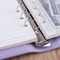 Miniatyrbillede 5 af 5: Læder A5 Ringbind Planner Notebook Planner med Magnetisk Spænde (Indvendigt papir ikke inkluderet) - Lilla Purple