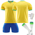 Miniatyrbillede 1 af 11: 22-23 Brasilien hjemmebanetrøje nr. 10 Neymar 20 Vinicius 9 Charlesson 18 Jesus dragttrøje No size socks + protective gear #S