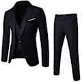 Pikkukuva 3 / 6: Miehet Casual Kolmiosainen Puku Musta Black 6XL