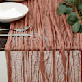 Pikkukuva 1 / 7: Ruotsalainen rypytetty kangaspöytäliina boheemi balilainen pöytäliina maalaismainen hääjuhlapöydän koristelu monivärinen papupastan värinen Bean paste color 90*400