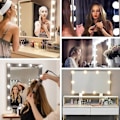 Miniatyrbillede 4 af 5: LED-makeuplamper til spejl Hollywood-stil makeuplamper 2-14 dæmpbare pærer (kun lampe, ingen spejl)