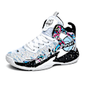 Miniatyrbilde 2 av 4: Basketballsko for barn, pustende sneakers for gutter og jenter, sportsko Yj8768 WhiteBlack EU 32