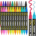 Pikkukuva 1 / 8: 24 Värillinen Kaksinkärkinen Akryylimaalauskynät DIY-Töihin - Premium-taidetarvikkeet puun, kankaan, kiven, lasin ja keramiikan maalaamiseen 36 pcs