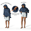 Pikkukuva 4 / 5: (Punainen, XL) Lämmin Imeytyvä Poncho, Uimapuvun Vaihtoapuri Rannalla, Poncho