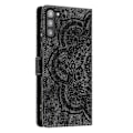 Miniatyrbillede 3 af 4: Frosted Læder Etui til Mandala Emed Retro Telefon Sort(FQ) For Samsung Galaxy S23+ 5G Black