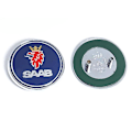 Pikkukuva 1 / 5: 68 mm 2 3-nastainen Saabin auton etulokas- ja takaluukun merkki, puskurin tarra Saab 9 3 9 5 9-3 9-5 Saab-merkin tarra lisävarusteet Yalo Rear Blue