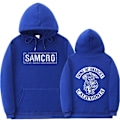 Miniatyrbillede 4 af 5: Sons Of Anarchy Samcro Hoodie Dobbeltsidet Print Hoodie Shirt Top Hvid White 2XL