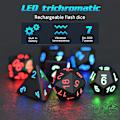 Miniatyrbild 3 av 3: 7 st/set Elektroniska tärningar Glow LED-tärningar charging box 7 luminous dice