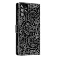 Miniatyrbillede 3 af 4: Frosted Læder Etui til Mandala Emed Retro Telefon Sort(FQ) For Samsung Galaxy S22 Ultra 5G Black