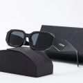 Pikkukuva 5 / 7: Trendikkäät retro-aurinkolasit miehille ja naisille, muodikkaat aurinkolasit 2024, luksusbrändin suunnittelijan aurinkolasit laatikolla ja logolla White Glasses with brand logo