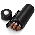 Miniatyrbillede 2 af 5: Cigar Humidor Box, Læder Cigar Box Bærbar til 7-10 Cigarer (Sort)