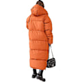 Miniatyrbilde 4 av 5: Lang quiltet jakke for kvinner, hette, lang erme, pufferjakke Orange L