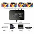 Miniatyrbilde 3 av 5: 4K HDMI-splitter - 1x4 Videofordeler for PC og Laptop - 1080P Skjermduplikering Adapter - Effektiv Tilkobling