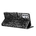 Miniatyrbillede 4 af 4: Frosted Læder Etui til Mandala Emed Retro Telefon Sort(FQ) For Samsung Galaxy S21 Ultra 5G Black