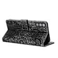 Miniatyrbillede 4 af 4: Frosted Læder Etui til Mandala Emed Retro Telefon Sort(FQ) For Samsung Galaxy S23+ 5G Black