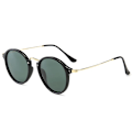 Pikkukuva 1 / 7: Klassinen pyöreä metallirunkoiset aurinkolasit unisex-tukku NO.8 Black/Green Classic