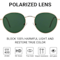 Pikkukuva 2 / 3: Klassilliset Polaroid Aurinkolasit Naisille ja Miehille UV400-Suojalla, Unisex Retro-Tyyli Ajamiseen, Matkustamiseen, Kalastukseen