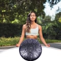 Miniatyrbillede 5 af 5: Udendørs regntromme | 6 tommer 11 tone stål tung tromme regntromme | Håndtromme musikalsk glockenspiel instrument | Handpan meditation Silver