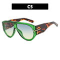 Miniatyrbillede 1 af 7: ADE WU KDD9577 Flad Top Pilot Solbriller Fashion Gradient Store Ramme Tudse Solbriller Bred Ben Overdimensioneret Solbriller Til Kvinder C5 pilot