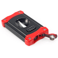 Miniatyrbillede 5 af 5: 2 i 1 Cigar Cutter med rustfrit stål krop - Multifunktionel Cigar Cutter (Rød Sort)
