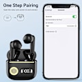 Pikkukuva 2 / 4: Bluetooth-kuulokkeet, Bluetooth 5.1 langattomat kuulokkeet LED-virralla, langattomat kuulokkeet mikrofonilla, iPhonelle Androidille black