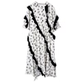 Miniatyrbillede 1 af 2: Retro Floral Design Ruffle Lang Swing Løs Slim Plus Size Blomsterkjole Til Qv S recommended (85-120 cats)