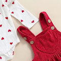 Miniatyrbild 3 av 6: Babyflicka Kläder Nyfödd Klänning Set Långärmad Blomma Body Romper Manchester Overall Klänning Spädbarn Kläder 6 - 9 månader 6 - 9 months Ed