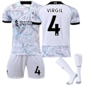 Pikkukuva 1 / 11: 22-23 uusi vieraspeliasu, kaikki valkoinen, oikea versio, nro 11 Salah 27 Nunez 23 Diaz jalkapallopaita Size 4 with socks #L