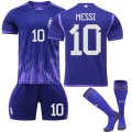 Miniatyrbilde 2 av 2: Fotballdrakter for barn og voksne - Qatar landslagstreningsdrakt - Messi Argentina borte 10 Messi Argentina Away 10 L