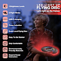 Miniatyrbilde 2 av 5: Laderbar LED Frisbee - 16 millioner farger RGB - Smarte moduser - Automatisk tenning - Morsom gave til jul, bursdag og camping ed