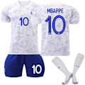 Miniatyrbillede 2 af 2: Børne- og Voksen Fodboldtrøjer Qatar National Team Træningsdragt - Mbappe Frankrig Udebanetrøje Mbappe France Away 10 Kids 22(120-130CM)