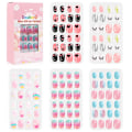 Miniatyrbild 1 av 5: 120 st/set Barnens söta falska naglar Komplett DIY Nail Art