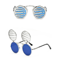 Pikkukuva 1 / 7: Retro-henkilöllisyyden heijastavat uudet miesten metalliset aurinkolasit Steampunk-käännettävät aurinkolasit 2024 C15  Picture Color Round Sunglasses