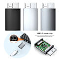 Miniatyrbild 3 av 5: USB C till Micro B-adapter Höghastighetsdataöverföring, aluminiumkonstruktion, Typ-c till USB3.0 Micro B-adapterkonverter Black 0.01