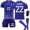 Miniatyrbillede 3 af 11: 22-23 Argentina udebane nr. 10 Messi 11 Di Maria 22 Lautaro 21 Dybala Cup fodbolduniform No. 21 with socks #XL