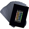 Miniatyrbillede 5 af 5: Kulsort Basepapir A4 A3 Fri Klip Genanvendelig Dobbeltsidet Kontorartikler Skoleartikler Tegning Kul A4 black 50 sheets