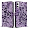 Miniatyrbillede 1 af 4: Frosted Læder Etui til Mandala Emed Retro Telefon Lilla(FQ) For Samsung Galaxy S21+ 5G Purple