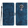 Miniatyrbillede 1 af 4: Skin-touch Butterfly Pattern PU Læderetui med Stativ og Pengepungfunktion til Motorola Moto G7 Power Multifarvet Multicolor Style F