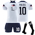 Miniatyrbild 1 av 11: 22-23 VM USA hemmatröja fotbollströja nr 10 Pulisic 8 McKennie 11 Aaronson 13 Morris Size 10 with socks #22